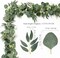 5.9FT Eucalyptus Garland Artificial Vines Fake Greenery Garland with Gypsophila and Willow Leaves Faux Hanging Plants for Wedding Home Party Table Wall Decor (2pcs)